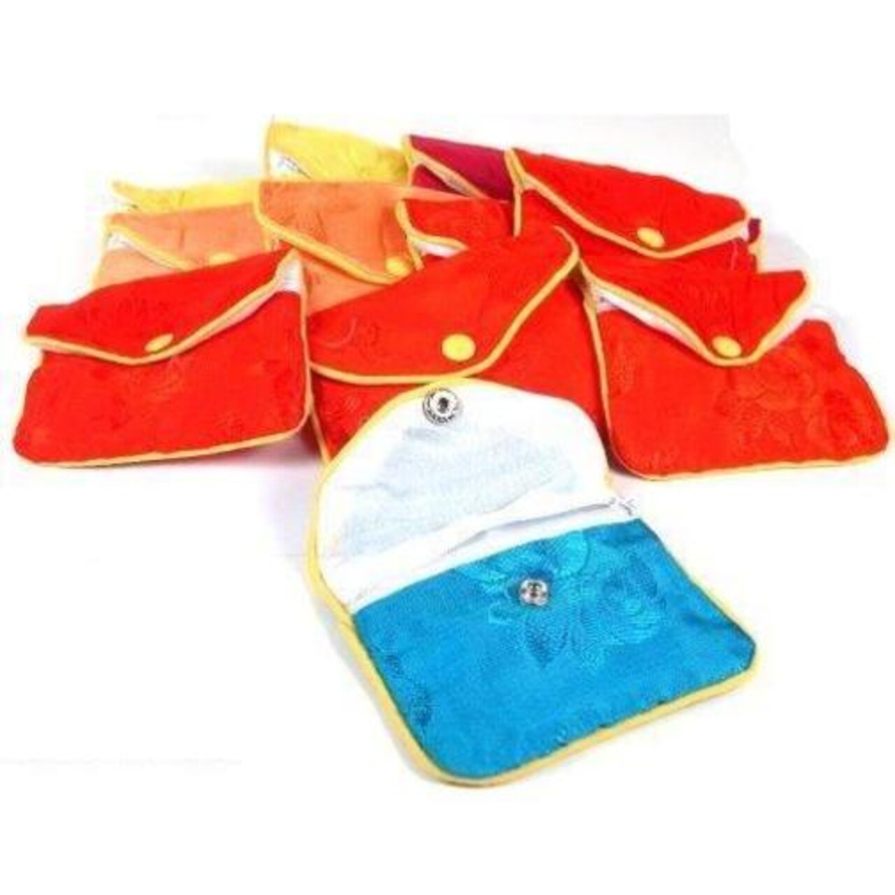 Assorted Color Chinese Silk Jewelry Gift Pouche Bag Displays 3.5" Kit 48 Pcs